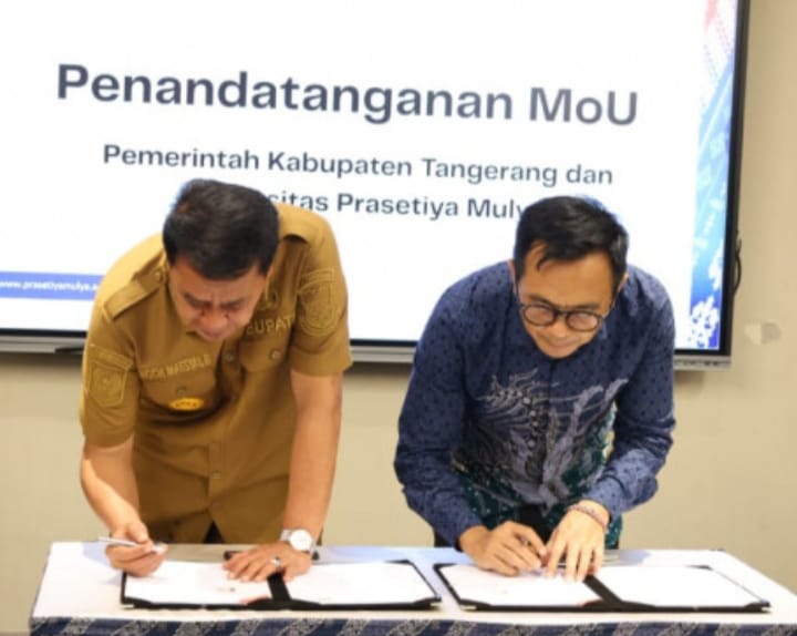 Pemkab Tangerang Tanda Tangani MoU 3 Sektor Prioritas dengan Universitas Prasetiya Mulya